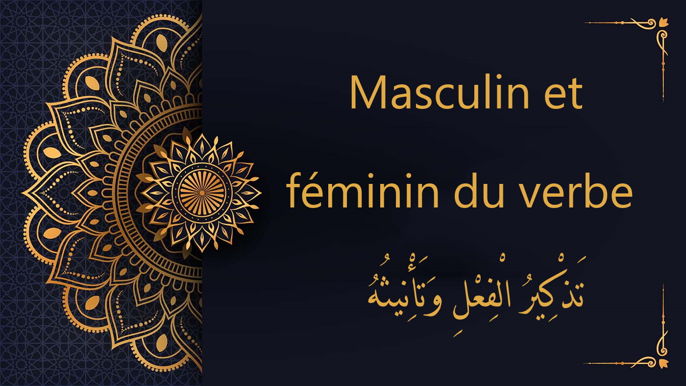 masculin et féminin du verbe - cours d'arabe gratuit