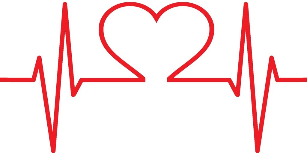 Illustration d’un cœur avec électrocardiogramme pour symboliser l’aide d’Allah